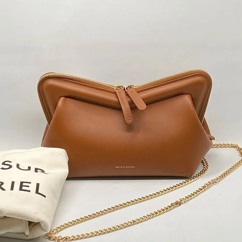 Mansur Gavriel Mini M Frame Leather Crossbody Bag